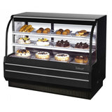 Turbo Air Refrigerated Curved Glass Bakery Case, 60"W, White or Black