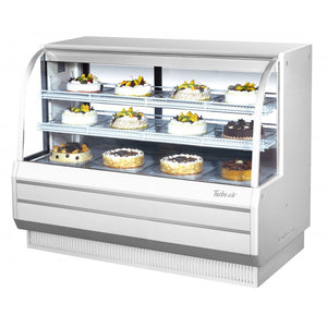 Turbo Air Dry Curved Glass Bakery Case, 60"W, White or Black