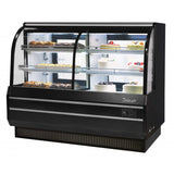 Turbo Air Combination Curved Glass Bakery Case, 72"W, White or Black