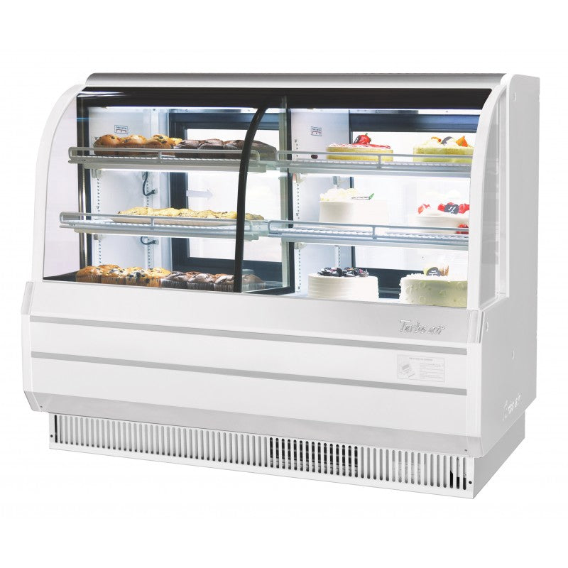 Turbo Air Combination Curved Glass Bakery Case, 60"W, White or Black