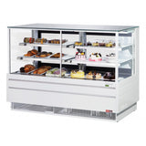 Turbo Air straight-front refrigerated and dry combination bakery case with white exterior