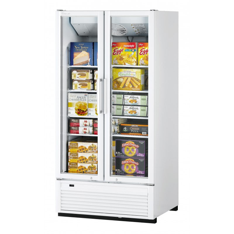 Turbo Air Super Deluxe Glass Door Freezer, 2 Section, 39"W