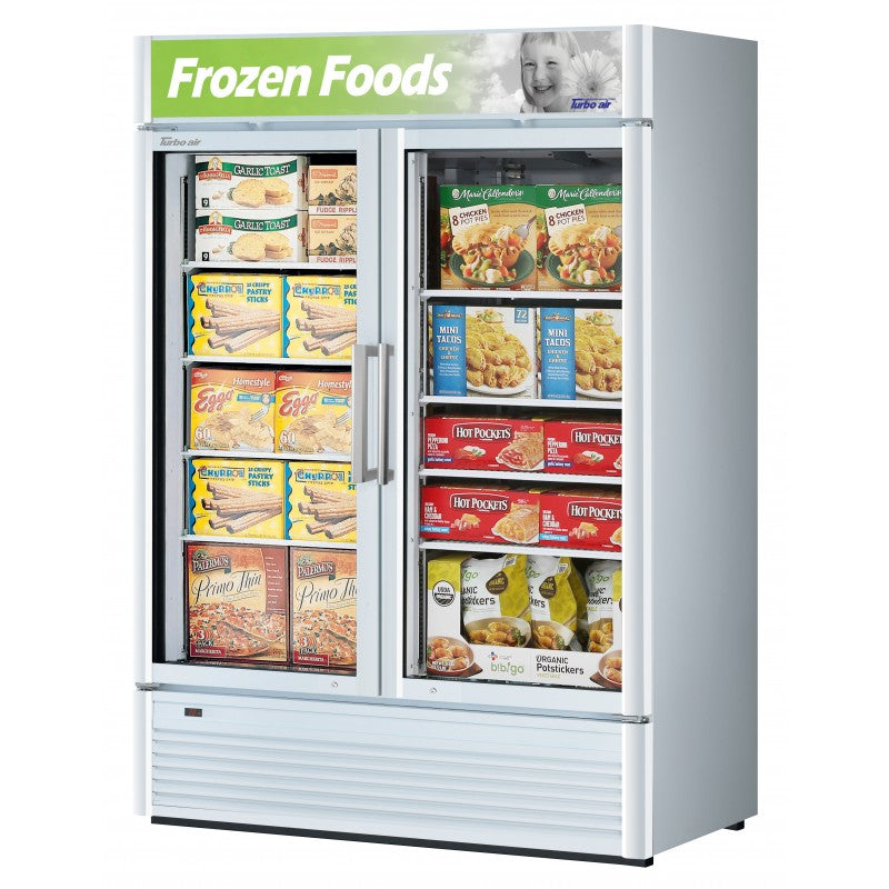 Turbo Air Super Deluxe Glass Door Freezer, 2 Section, 2 Door, 51"W