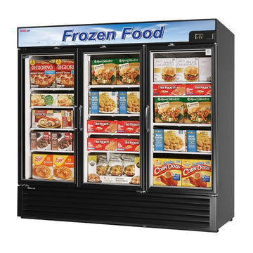 Turbo Air Glass Door Freezer, 3 Section, 3 Door, 81"W