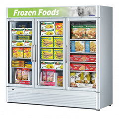 Turbo Air Super Deluxe Glass Door Freezer, 3 Section, 3 Door, 78"W