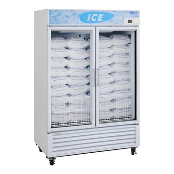 Turbo Air Glass Door Ice Merchandiser, 2 Section, 2 Door, 54"W