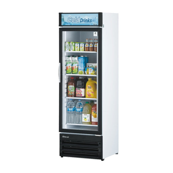 Turbo Air TGM-14RV-N6 23⅝″ One-Door Swing Glass Merchandiser Refrigerator — White