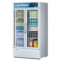 White two-door swing-glass merchandiser refrigerator