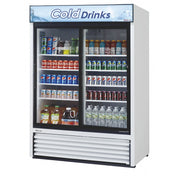 Turbo Air Standard Glass Door Merchandiser, 2 Section, LED Ad Panel, 48"W