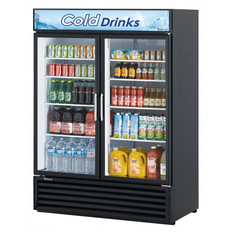 Turbo Air TGM-50RSB-N 55⅞″ Two-Door Swing Glass Merchandiser Refrigerator — Black