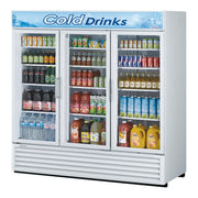 Turbo Air Standard Glass Door Merchandiser, 3 Section, LED Ad Panel, 78"W