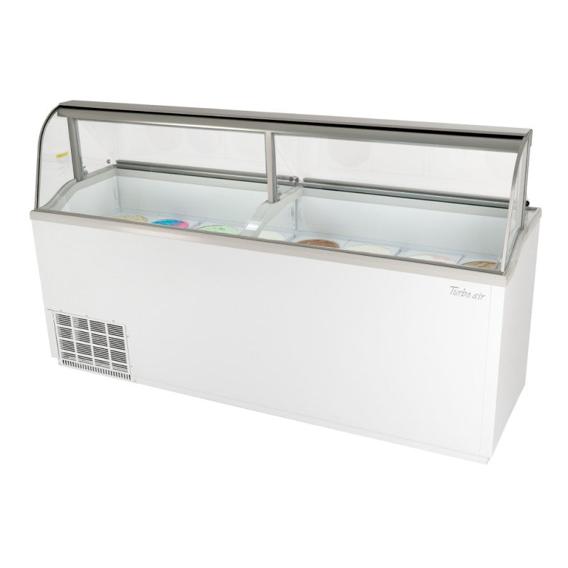 Turbo Air Ice Cream Dipping Cabinet, 89"W, White