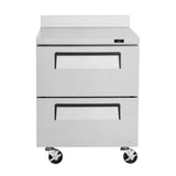 Turbo Air Super Deluxe Worktop Refrigerator, 1 Section, 2 Drawer, 27"W