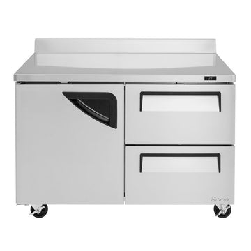 Turbo Air Super Deluxe Worktop Refrigerator, 2 Section, 1 Door, 2 Drawer, 48"W