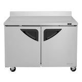 Turbo Air Super Deluxe Worktop Refrigerator, 2 Section, 2 Door, 48"W