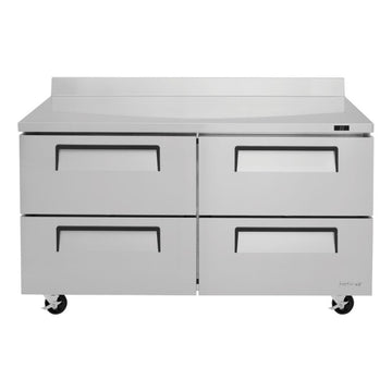 Turbo Air Super Deluxe Worktop Refrigerator, 2 Section, 4 Drawers, 60"W