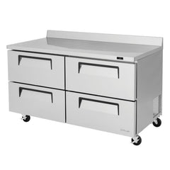 Turbo Air Super Deluxe Worktop Refrigerator, 2 Section, 4 Drawers, 60"W