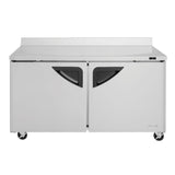 Turbo Air Super Deluxe Worktop Refrigerator, 2 Section, 2 Doors, 60"W