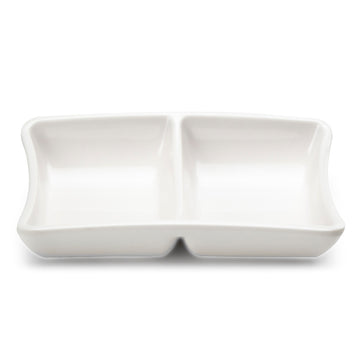 Melamine Twin Sauce Dish 4.5", White
