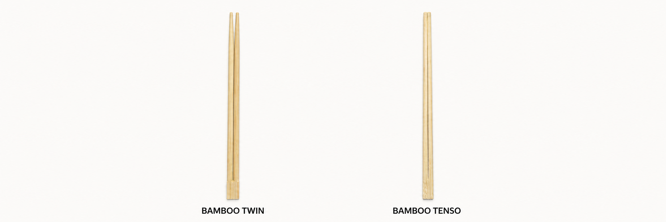 Bamboo Twin and Bamboo Tenso chopstick types shown side by side