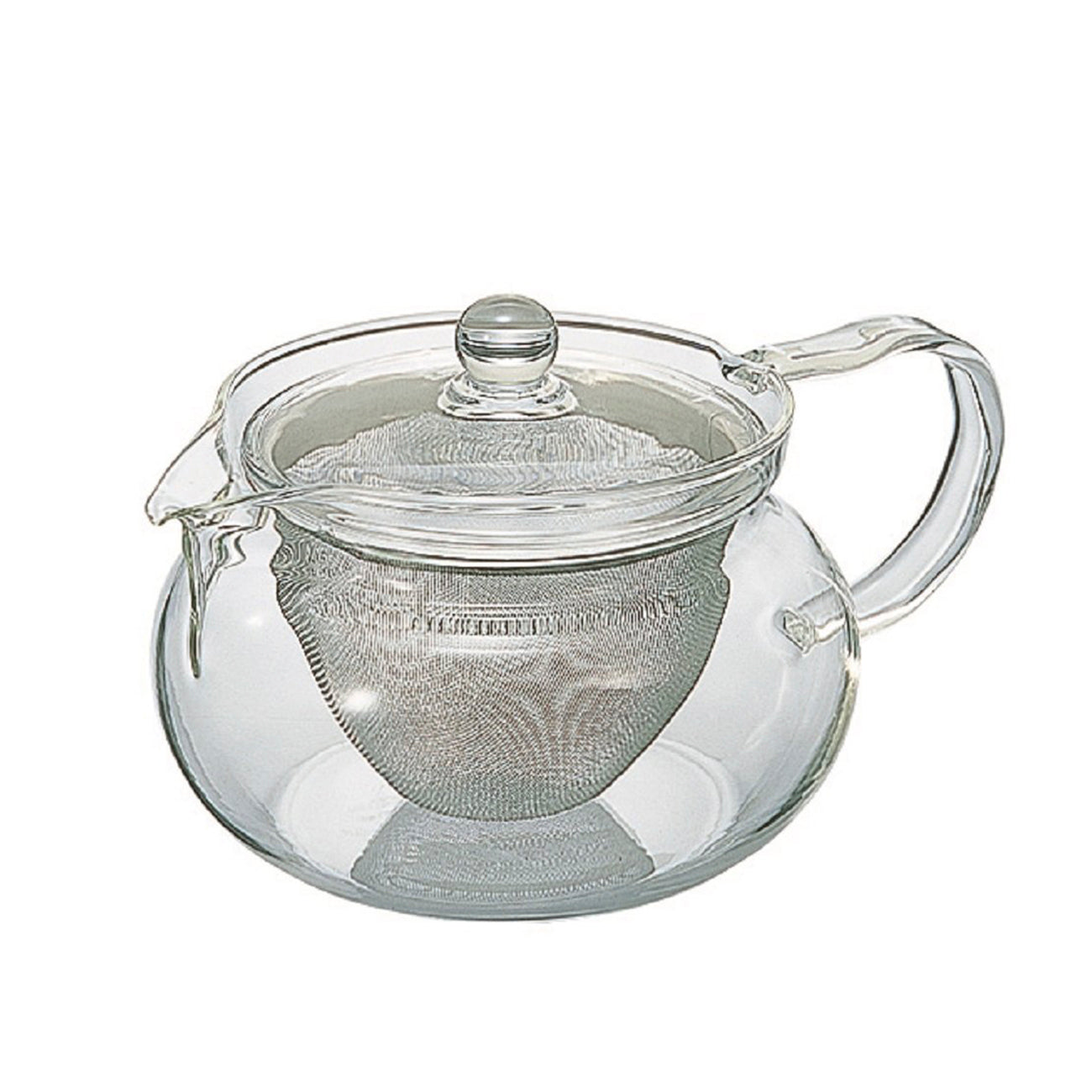 Hario CHJMN-45T glass teapot with lid and removable stainless strainer