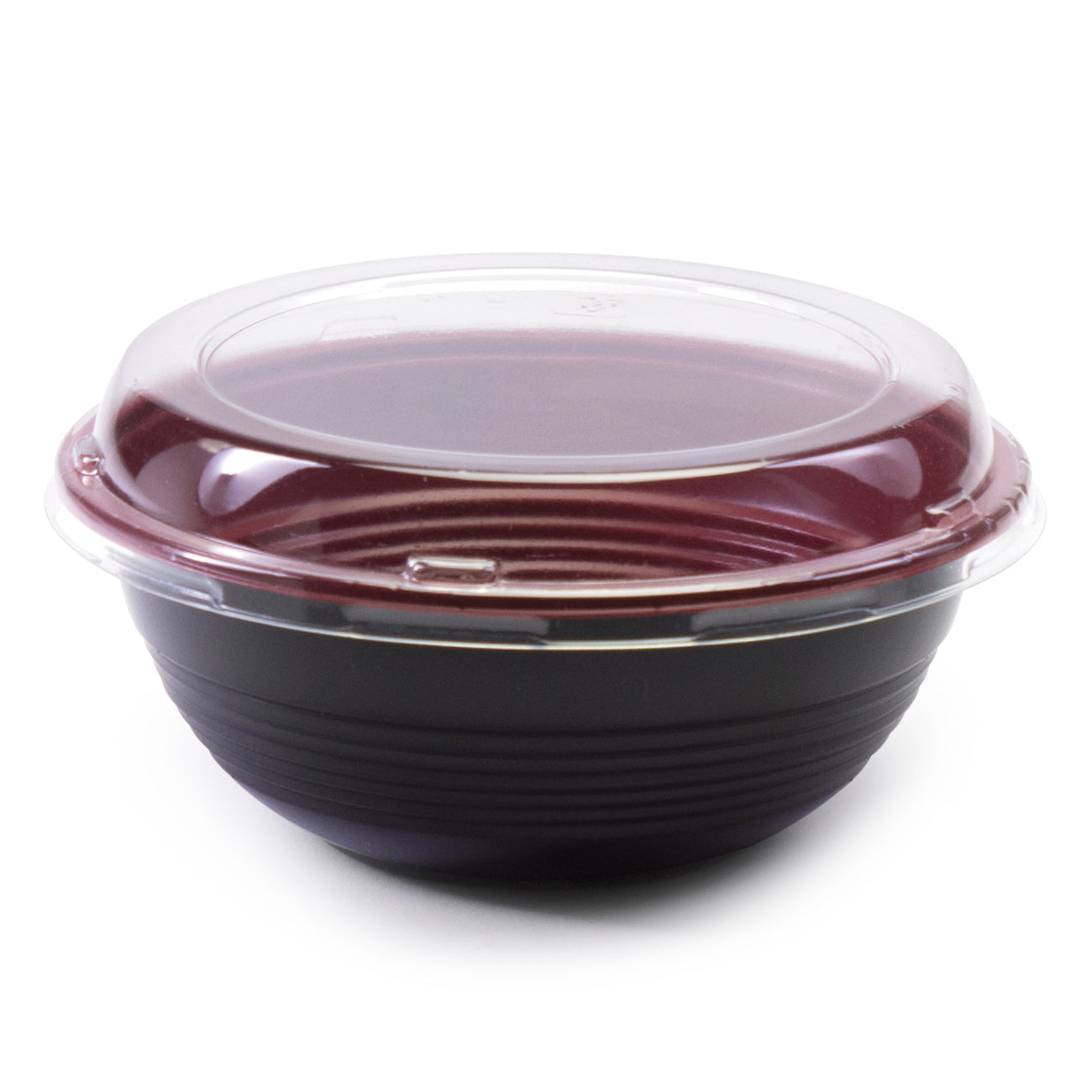 Teriyaki To-Go Bowl with Lid, 26 oz (50 pc) - ED-700, Black/Red