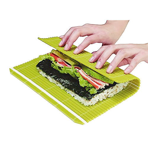 Green FMK-MG mat wrapped around a rice-out roll