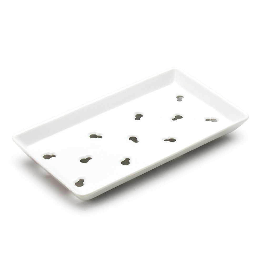 Sushi Case Plate White Porcelain 8-3/4"x5"