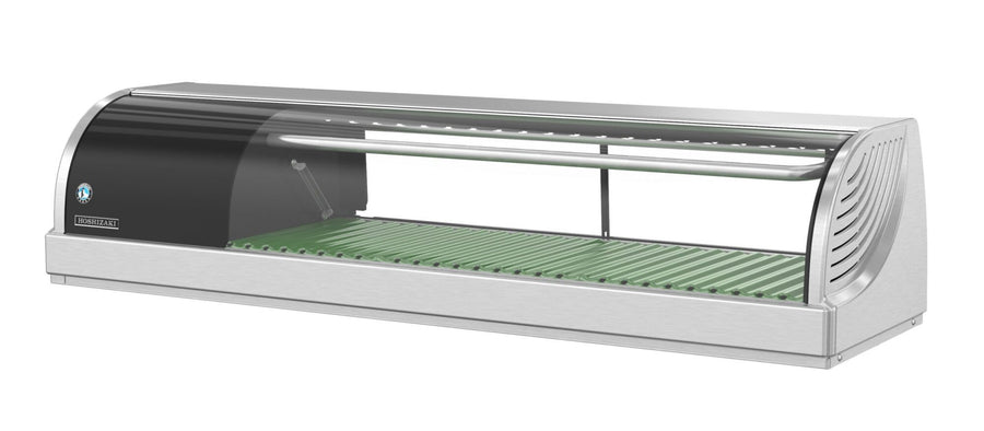 Hoshizaki HNC-120BA-L-SLH refrigerated display case with condenser at the left from the front